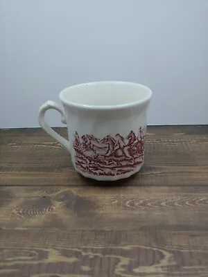 1980's English Fox Hunt Cup The Georgian Collection England In Red And White VTG • $12