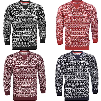 Mens Womens Fairisle Nordic Christmas Xmas Festive Jumper Sweater Sweatshirt Top • £8.99