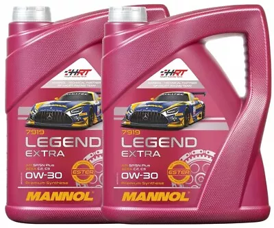 2x 5L Legend Extra 0W30 Car Engine Motor Oil Synthetic Longlife - Mannol 7919 • £46.67