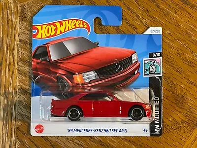 Hot Wheels 2024 Short Card '89 Mercedes-Benz 560 SEC AMG Red HW Modified New • $2.49