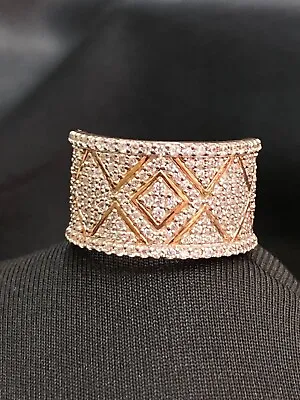 1.45 Carats Round Brilliant Diamonds Micro-Pave Engagement Band Ring In 14K Gold • $1488
