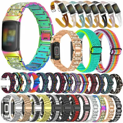 $10.63 • Buy Replacement Band For Fitbit Charge 5 Nylon/ Stainless Steel Wrist Straps Charge5
