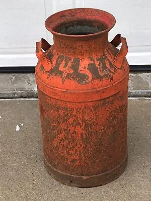 Vintage 23  Tall Orange Milk Can Made By Cream City - Dairy Farm • $53.12