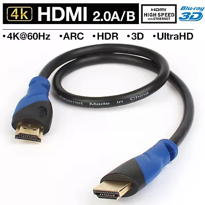 Latest Standard HDMI Cable 2.0b- 0.5m Ethernet Ultra HD HDR Video 18Gbps ARC • $12.34