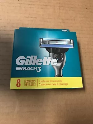 Gillette Mach3 Razor Blade Refills 8 Cartridges WITH FREE SHIPPING USA • $13.44