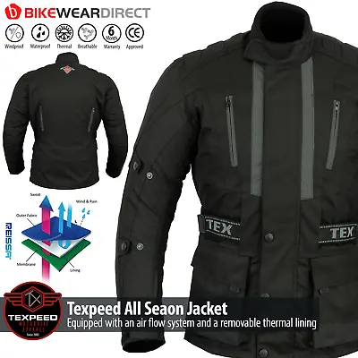 Motorbike Motorcycle Jacket With Armour Waterproof Thermal Textile Mens Biker CE • $87.02