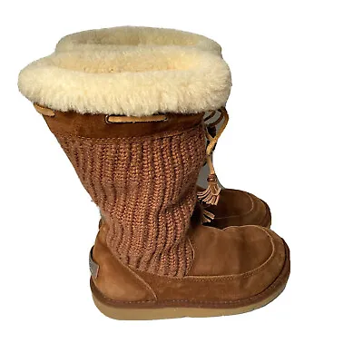 UGG Australia 5124 Suburb Knit Brown Suede Knitted Boots Womens Size 6 • $39