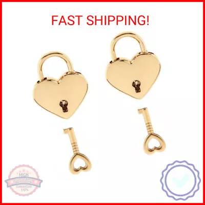 Warmtree Small Metal Heart Shaped Padlock Mini Lock With Key For Jewelry Box Sto • $9.22