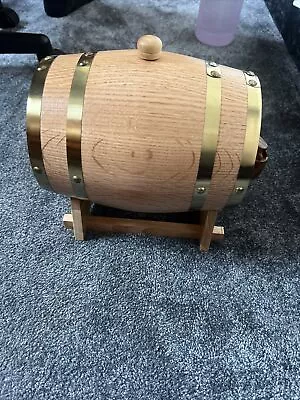 Oak Timber Wine Barrel Beer Whiskey Rum Dispenser Wooden Keg With Small Tap 3L • £15