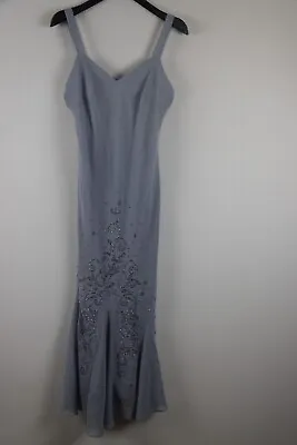 R&M Richards Women's Blue Chiffon Formal Evening Dress Gown 10 • $28