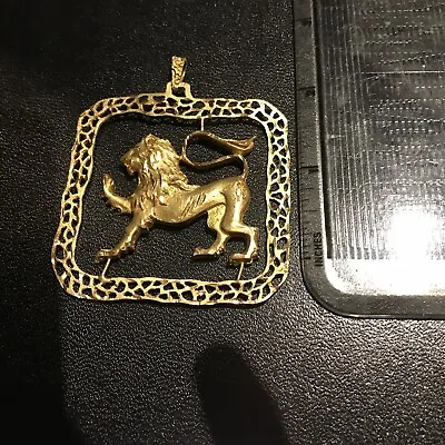 Vintage 18k Lion Leo Medallion • $4000