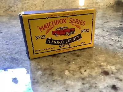 Lesney Matchbox Moko ORIGINAL RARE #22b VAUXHALL CRESTA B BOX ONLY Vg+ • $85