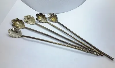 Vintage Set 5 Peruzzi Florence 800 Silver Iced Tea Spoons Straws Swizzle • $129.99