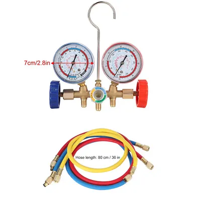 Air Conditioning Refrigerant Pressure Gauge Kit For R410A R134A R22 Refrigerant • £30.54