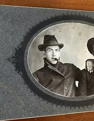 Antique Photo Handsome Cigar Smoking Minnesota Boys 1900s Gay Int Men Friends • $422