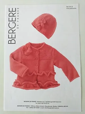 £3.45 • Buy Bergere De France Knitting Pattern Cardigan And Hat Sizes 3-24 Months