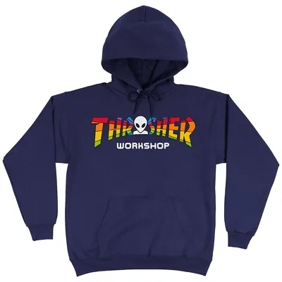 Thrasher Magazine ALEN WORKSHOP Jumper Hoody  NAVY SPECTRUM Hoodie Pullover AWS • $85.35