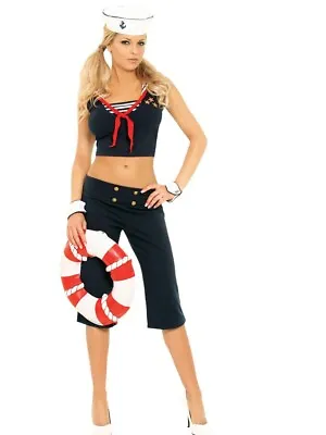 First Mate Costume Sailor Ahoy There Fancy Dress Nautical Theme M • £14.99