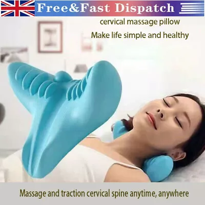 Neck Shoulder Traction Pillow Massager  Neck Stretcher Cervical Pain Relief • £6.19