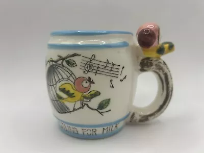 Vintage 1950’s Whistle For Your Milk Mug Bird On Handle Small Cup Ross Products • $23.88
