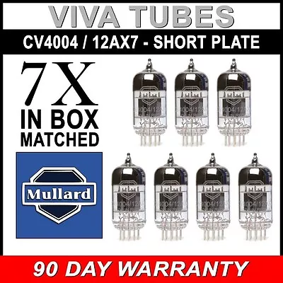 New Gain Matched Septet (7) Mullard Reissue CV4004 / 12AX7 Low Noise Tubes • $208.72