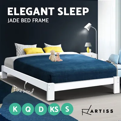 $104.95 • Buy Artiss Bed Frame Bed Base Single Double Full Queen King Size Wooden Frame Timber