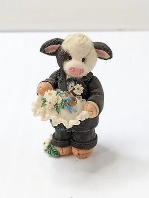 1995 Mary's Moo Moos RING BEARER Boy Cow Wedding Figurine 167568 Free Shipping • $11.24