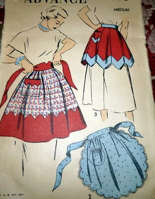 LOVELY VTG 1940s APRON ADVANCE Sewing Pattern MEDIUM • $7.99