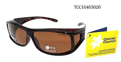 $49.95 • Buy Cancer Council Mens Women Coverspecs Polarised Sunglasses Culburra Brown Fitover