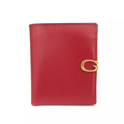 GUCCI G Clip Red Leather Bifold Wallet/9X0278 • $51