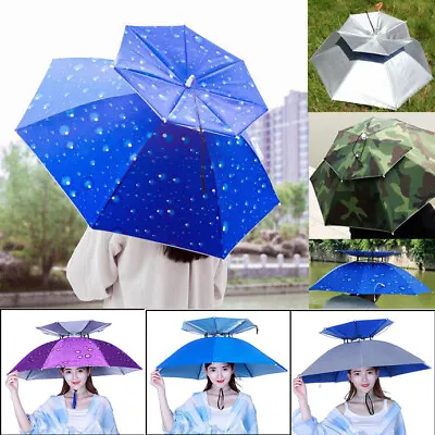 $19.99 • Buy Umbrella Hat Sun Shade Golf Camping Fishing Hiking Outdoor Foldable Headwear Cap