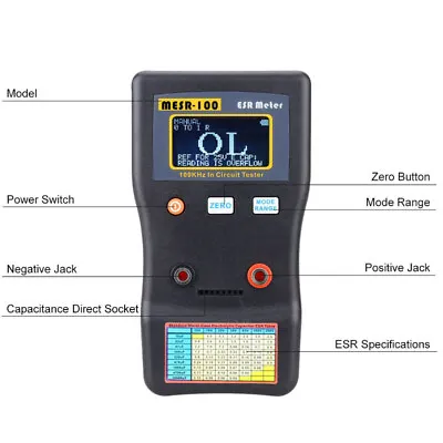 MESR-100 Capacitor Tester Circuit Tester Ohm Meter With SMD Test Clip Auto • $65.99