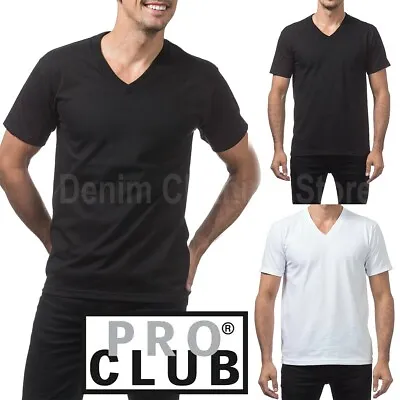 Pro Club V Neck T Shirts Plain Mens Comfort Shirt Short Sleeve Big And Tall • $9.45