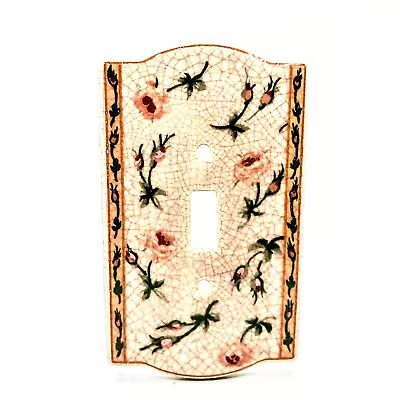 Vintage Ceramic Light Switch Plate Mission Roses • $6.97