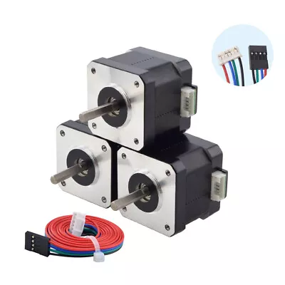 3pcs Nema17 Stepper Motor 1.5A  42N.cm 1.8 Degree 42x38mm 2-Phase For 3D Printer • £25.99