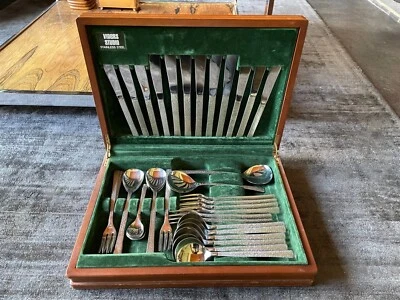 £135 • Buy Vintage Viners Of Sheffield 44 Piece Studio Pattern Canteen