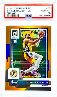 2022 Tyrese Haliburton Panini Donruss Optic Prizm /199 RC PSA 10 POP 1/1 Holo 99 • $9.99