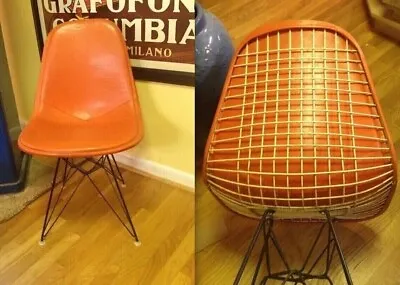 *sale* Eames Orange Cover White Wire Side Shell Eiffel Base Herman Miller Chair! • £1608.55