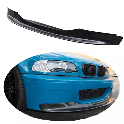 For Bmw Csl Style E46 M3 2001-2006 2d 4d Carbon Fibre Front Bumper Lip Spoiler • $379.05