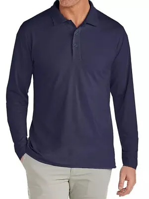 Men's Long Sleeve Pique Button Solid Polo Shirt * Choose Color/Size * BRAND NEW • $12.95