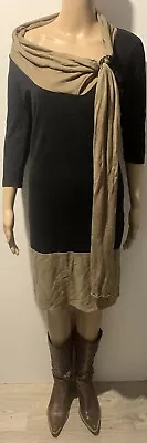 Miss Sixty Ladies Knitted Jumper Dress With Scarf Attached Size Medium • £29.99