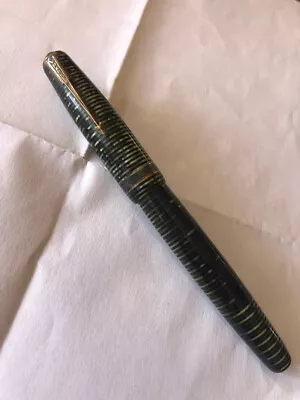 Vintage Parker Vacumatic Major Green Fountain Pen Blue Diamond Clip 5  Long • $250