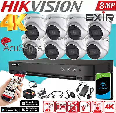 8MP CCTV System 4CH 8CH 4K Ultra HD DVR Camera Home Security Kit Night Vision UK • £150