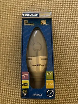 5 X Megaman LED Candle B15d 2800K Dimmable 7W=35W Warm White 25000 Hours+ 2800k • £12.50