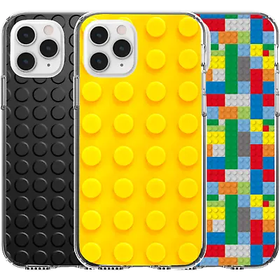 £11.72 • Buy Silicone Cover Case Cute Pattern Abstract Building Blocks Yellow Red Black Blue