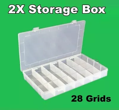 £8.99 • Buy 2 X 28 Compartment Small Organizer Storage Plastic Box Craft Nail Art Fuse Beads