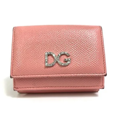 £143.72 • Buy DOLCE&GABBANA BI1048 Dorgava DG Logo Rhinestone Compact Wallet Trifold Wallet