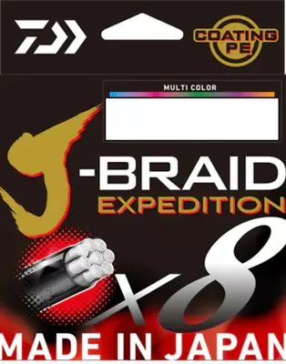 Daiwa J Braid Expedition X8 300m Multi Colour Braid Fishing Line - Choose Lb BRA • $79.99