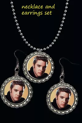 Elvis Presley Earrings And Necklace Set Great Gift A Must Have  • $9.95