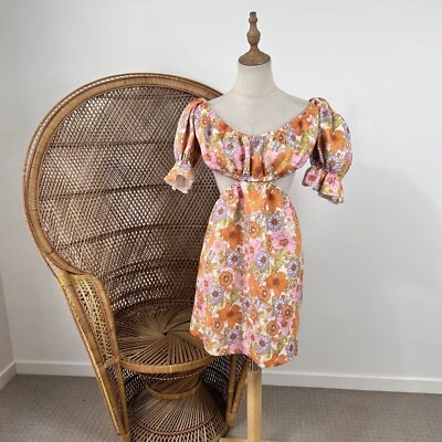 $28 • Buy Asos Dress Size 18 XL Floral Flower Cut Out Details 